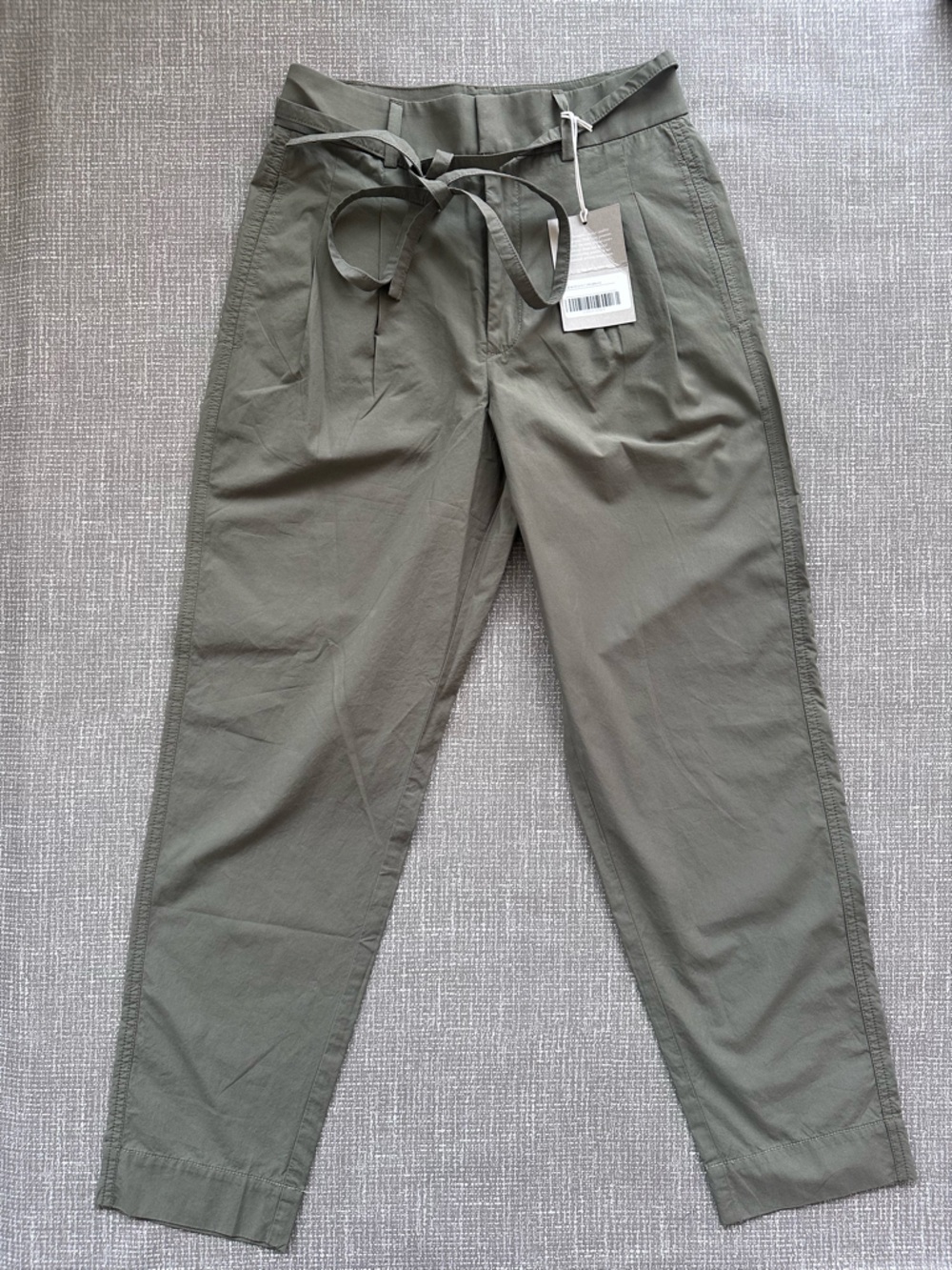 Everlane Women’s Size 00 Olive Green Paperbag Tie Waist Tapered Pants NWT